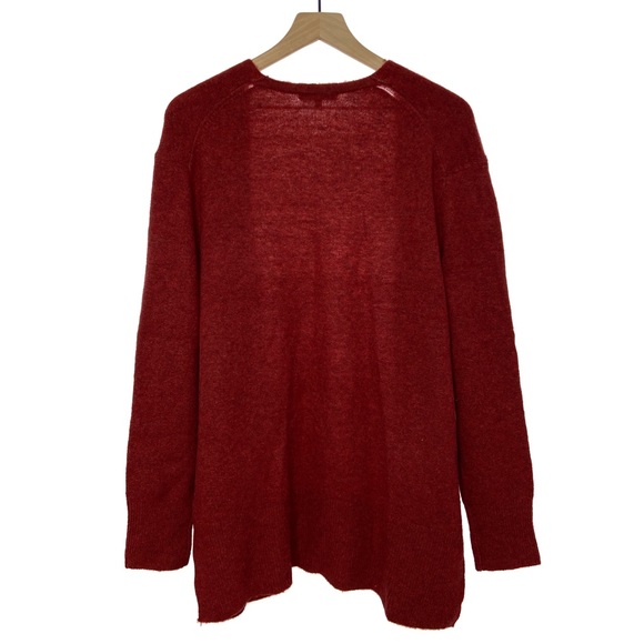 NWT Madewell Cozy Walker Cardigan Heather Scarlet - Picture 2 of 6